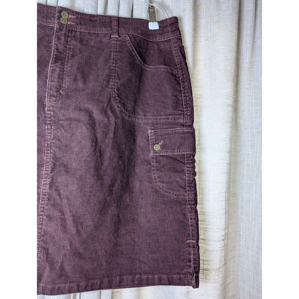 Eddie Bauer Women's Corduroy Cargo Skirt Purple Button Pockets Size 18 - Picture 3 of 8